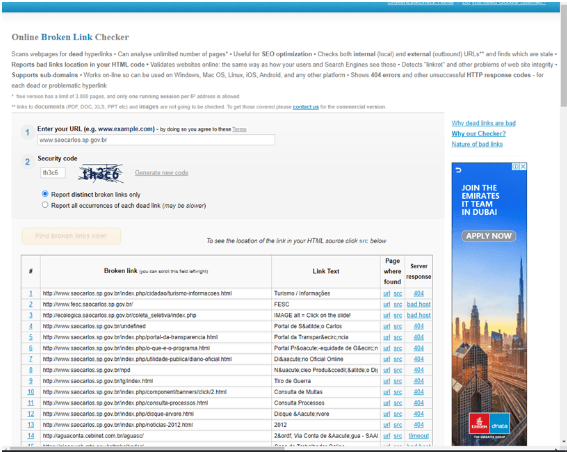 Online Broken Link Checker 